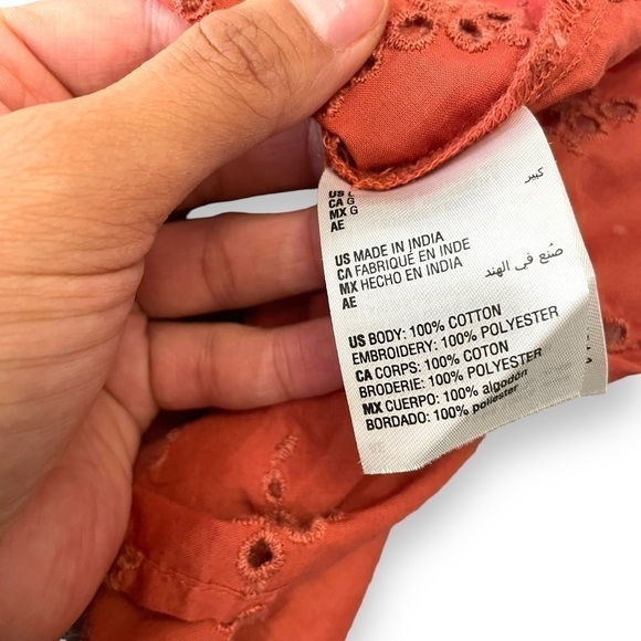 Style & Co Women’s Eyelet Tassel Blouse, Burnt Orange-  Size Large - Picture 9 of 9